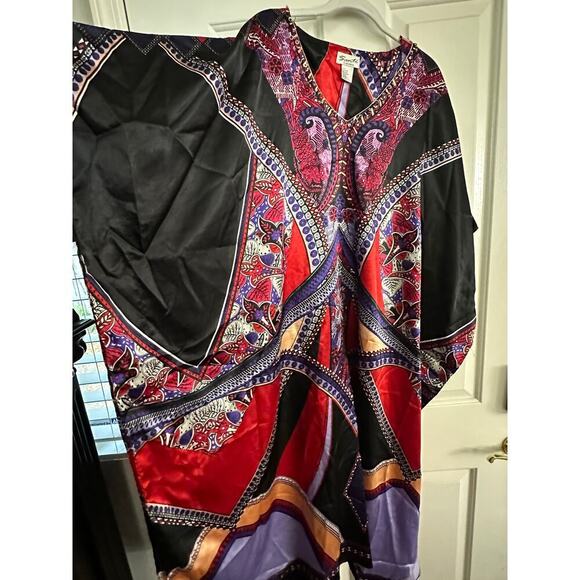 Sante Classics Women's Black resort Mumu Kaftan swim cover up One Size - Picture 3 of 6